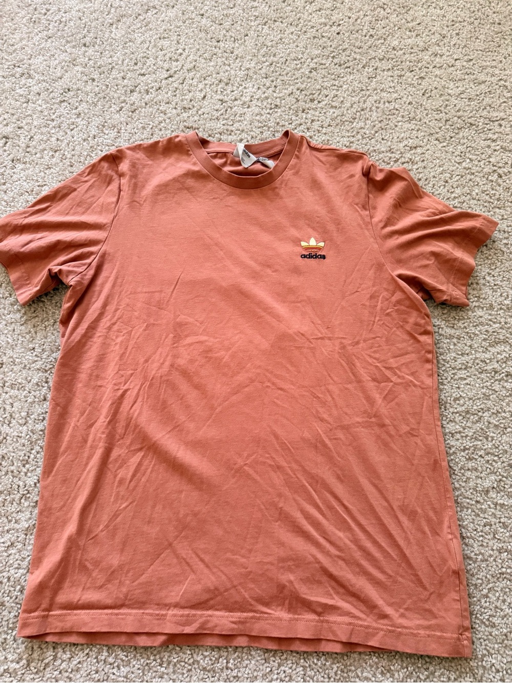 adidas Men’s Terracotta Crew Neck T-Shirt with Trefoil Logo